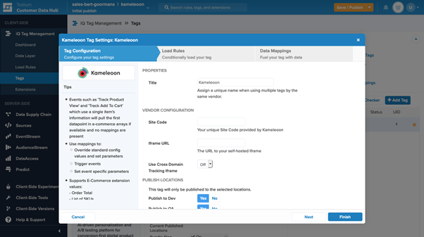 Ease of implementation with Tealium